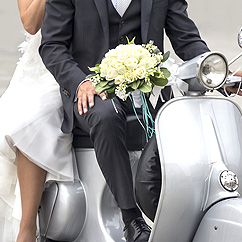 Photo mariage scooter